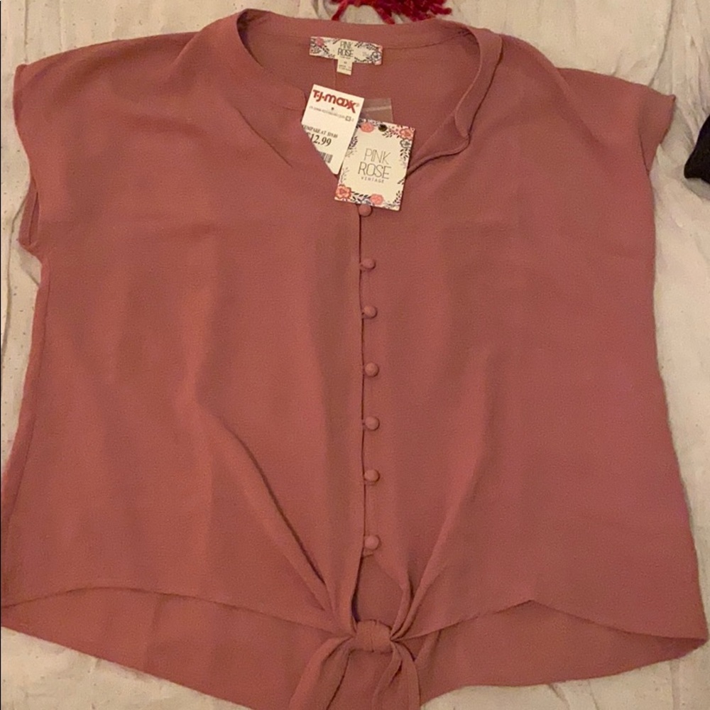 pink button down blouse